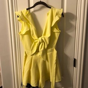 Lucy in the Sky yellow cut-out romper